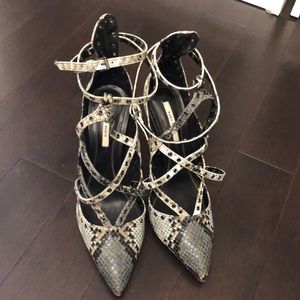 Zara Faux Snakeskin Strappy Shoe